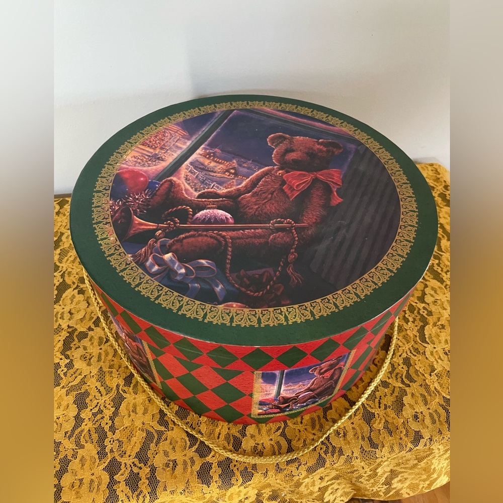 Vintage Teddy Bear Storage/Hat Box